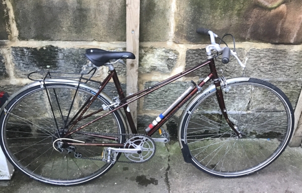 Claud Butler classic mixte ladies bike, metallic brown