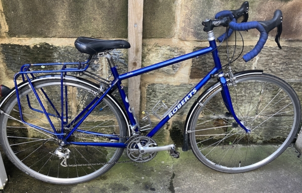 Roberts custom built Reynolds 725 road bike, blue