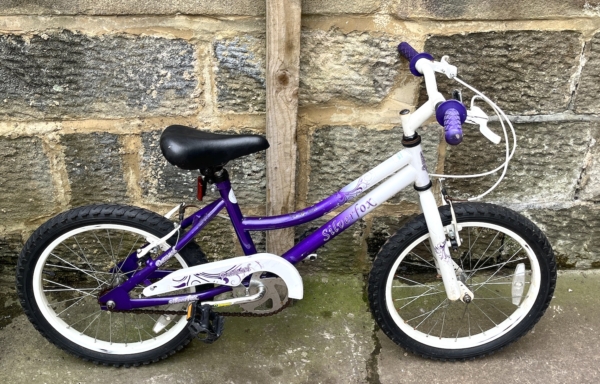 Silverfox Damsel 18in kids bike, purple