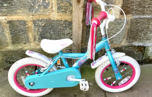 Apollo Mermaid 14in kids bike, metallic blue
