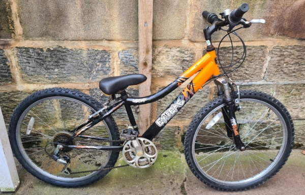 Raleigh Extreme 24in kids bike, black/orange