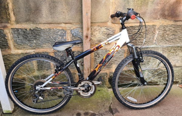 Raleigh Hotrod 24in kids bike, black/white